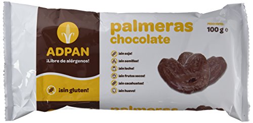 ADPAN Palmeras Chocolate sin gluten, Apto para celiacos, Pack 4x100 grs Cover