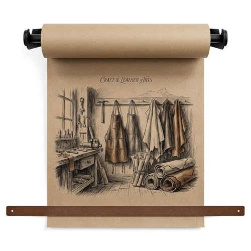 12" Kraft Paper Dispenser Wall Mount Wall Easel Butcher Paper Dispenser Ideal Roll Butcher Paper for Home Office. Fits Standard Size Parchment, Wax Paper, Foil,Etc. Kraft Paper roll Dispenser