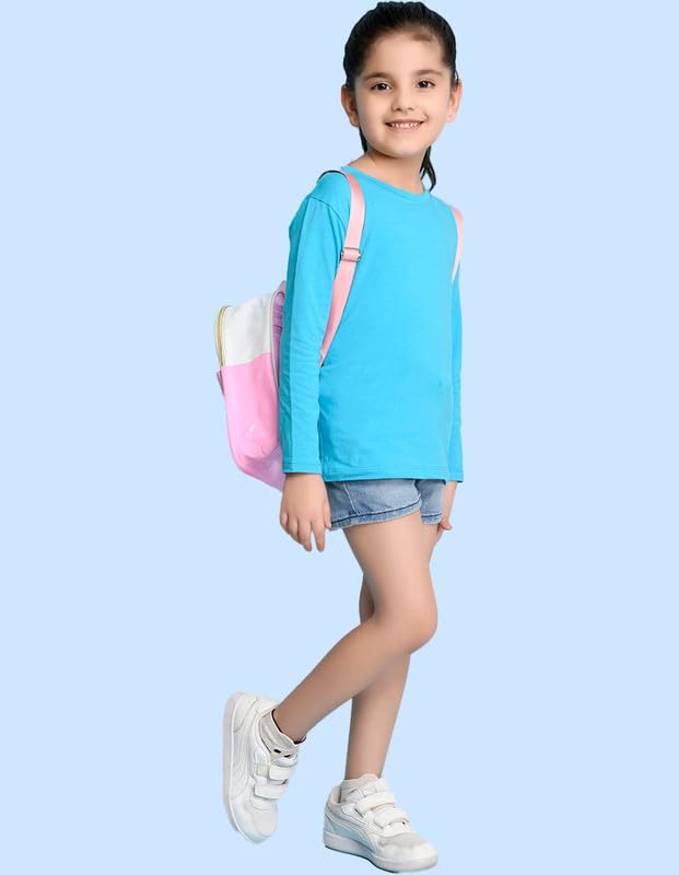 Image of Nusyl Girls Full Sleeves T-Shirt for Kids | Cute Printed Casual Wear | Soft Cotton Blend | Comfortable Regular Fit | 2-16 Years | Multiple Colors