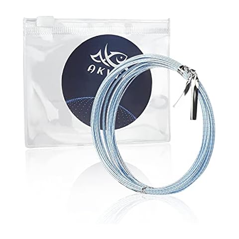 Akvto Braided Fishing Assist Line - Assist Line Made for Sharp Teeth Fishes Built-in Super Strong Stainless Wire 77 Great Fiexibility Customise Your Jig Assist Hooks No Stretch Braided Fishing Line Cover
