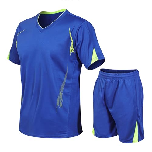 Midiskye Herren Sportanzug Kurz Sport Shirt Sporthose Atmungsaktives Trainingsanzug Jogginganzug Basketball Fitness Sportswear Zweiteiler Sport Set Sportbekleidung Fußball Kleidung