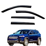 YLSCOO Window Visors Rain Guards fits 2014-2021 Cherokee, Out-Channel Window Wind Deflectors Vent Shades Accessories, Dark Smoke 4 Pcs, 2015 2016 2017 2018 2019 2020