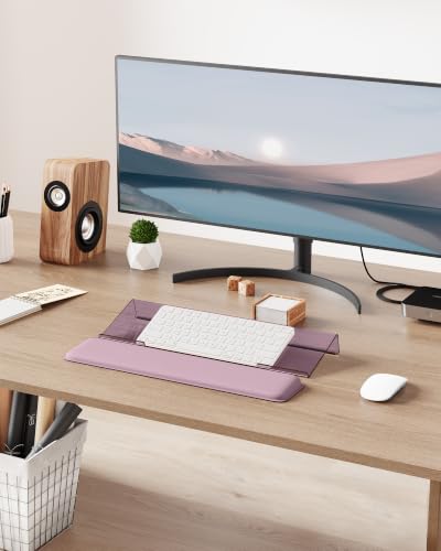 Image of Laborio Computer Keyboard Wrist Rest Stand for Desktop, Keyboard Holder for Easy Typing with Wrist Pad for Office Desk, Home, School (Rose Pink)
