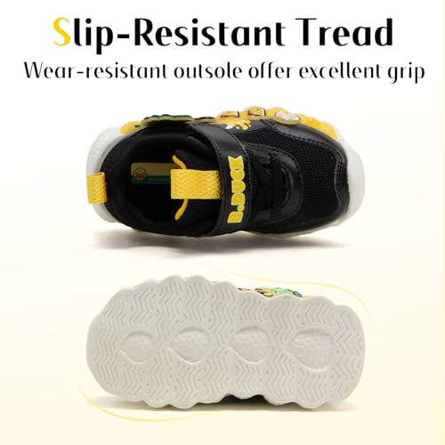 Toddler Shoes for Girl and Boy [Cute Cartoon Dinosaur] Kids Shoes Toddler Sneakers Girls Shoes Toddler Running Shoes Toddler Sneakers for Toddler/Little Kid Black4