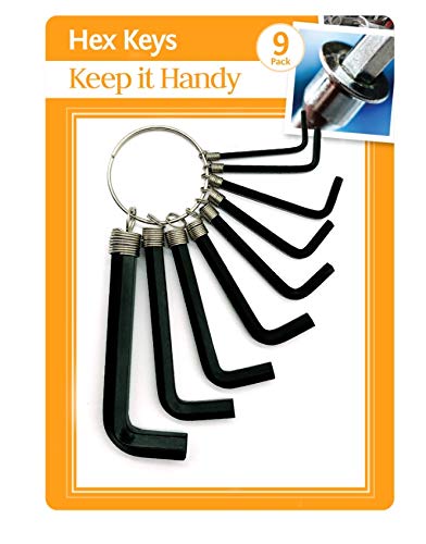9pk Hex Key Set|Hexagon Allen Torx Key | Precision Metric Ball End Imperial Wrench Allan Tool Torque Set|High-Quality Stainless Steel Heat-Treated for Strength|Anti Rust and Durable