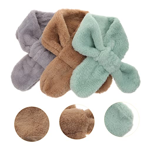3pcs Boys Girls Boys and Girls Winter Warm Scarf Plush Cashmere Neck Warmer for Cold Weather4