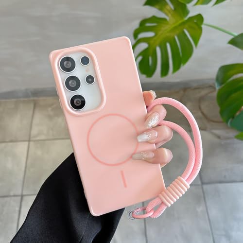Étui antichoc Samsung S24 Ultra rose pour éviter les chutes avec dragonne