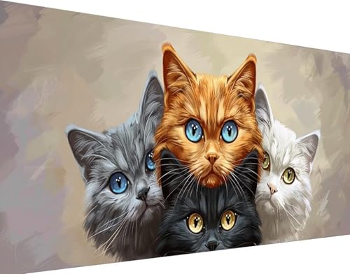 Peinture Diamant Chat pour décorer votre salon | Grand Diamond Painting 5D