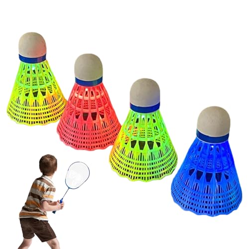 Generisch Volante luminoso – 4 unidades de volantes luminosos | Equipo de entrenamiento de pelota de entrenamiento deportivo para principiantes, práctica de jardín, al aire libre, adultos, niños