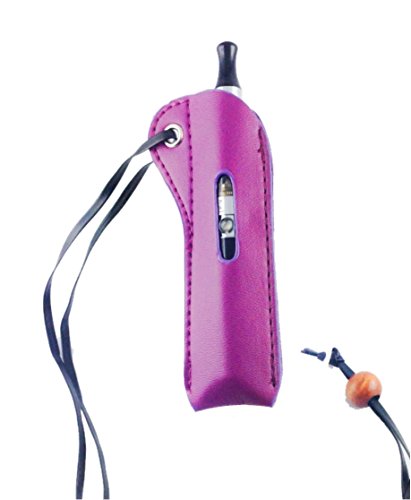 Lagiwa - Porte e cigarette etui tour de cou avec lanière en cuir (violet)