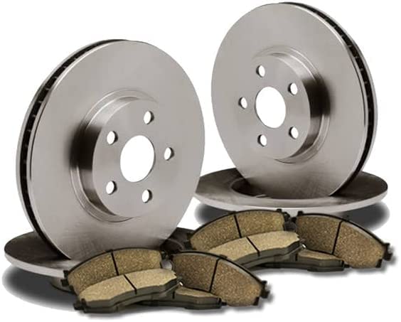 (Similar)[Front & Rear Brake Kit] Gripstar Premium Quality - 4 OEM Replacement Brake Rotors & 8 Ceramic Brake Pads GS-ROT-C-FRK-M2521