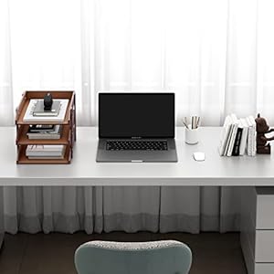 Leather Desk Organizer Thipoten 3 Tier Stackable Letter Tray Holder for Office Supplies Paper File Magazine Perfect Office Organization for Desktop Brown 3Tiers