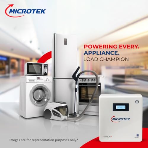 Image of Microtek I Lithium 1500 SW 1100VA /925W Lithium Inverter with 1280Wh 12.8V Li-Ion Battery, More Than 12-Year Life, 5-Year Onsite Warranty for Home, Office & Shop