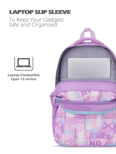 Image of Lavie Sport Canvas Laptop Backpack | 37 Liters | Fits Upto 16 Inch | Laptop Compatiable | Rain Cover | Gift for Boys & Girls
