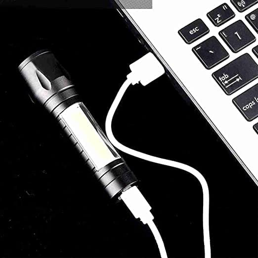 Judee Cob Light Mini Waterproof Portable Led Flashlight USB Rechargeable 3 Modes Pen Clip with Hanging Rope(Black, Metal) - Image 5 thumbnail
