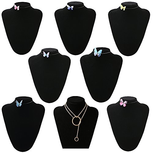 Mingjun 8 PCS Choker Or Chaîne Disque Double Couches Long Gland Pendentif Coloré Organza Papillon Invisible Ligne De Pêche Collier pour Femmes Filles