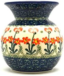Polish Pottery Bubble Vase - Peach Spring Daisy