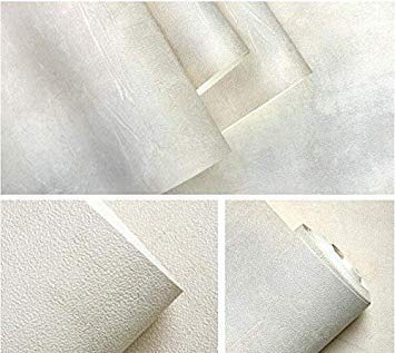 GlobalNiche Papel de Parede Retro Plain Gray White Cement Background Wall Paper Living Room Restaurant Clothing Store Wallpaper Color White Sand 301 Dimensions 5.3