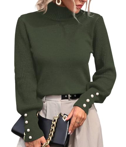 Image of Upopby Women's Fall Winter Turtleneck Sweaters Knitted Pullover Sweater Top