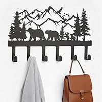 SIFZYJGN Metal Black Coat Hooks Wall Mount and Coat Rack Hanger for Hanging and Storage Ideal for Living Room, Hallway, Office, Backpack, Bags, Towel, Clothes and Hat (Bear)