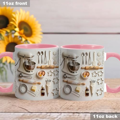 Taza cerámica personalizada con posavasos 11 onzas miniatura 6