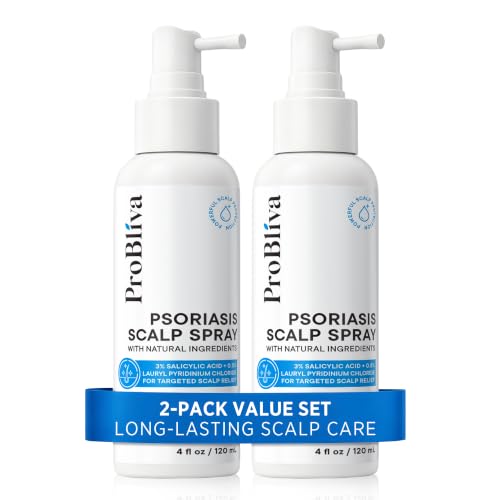 Image of ProBliva Psoriasis Scalp Spray: Scalp Treatment for Psoriasis, Dandruff & Seborrheic Dermatitis - On-Demand Itch Relief - Helps Relieve Flaking, Scaling & Dryness - Lightweight & Non-Greasy - 2 Pack