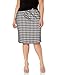Unbekannt Star Vixen Damen Plus-Size Sexy Secretary Ponte Knit Pencil Skirt w Bk Slit Strickrock, Schwarz-elfenbeinfarbener Hahnentritt-Print, 1X