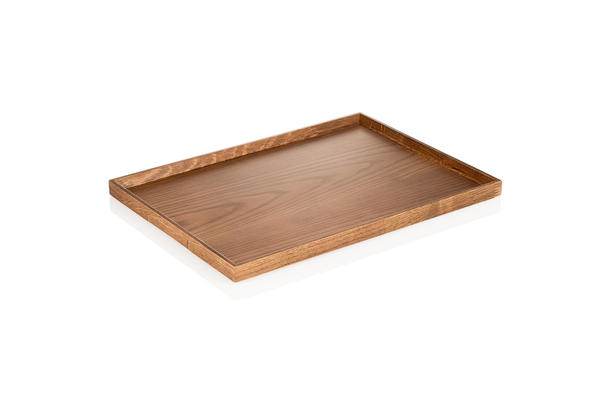 2 bandejas antideslizantes para café gastro, aspecto de madera, diseño escandinavo, cuadradas, 44 x 32 x 2 cm