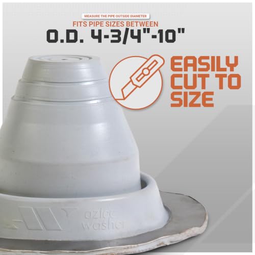 Image of Fasteners Plus #1 Round EPDM Metal Roof Pipe Flashing Boot (Fits 1 /4 inch - 2-1 /2 inch Pipe OD), Gray