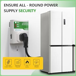 BSEED Surge Protector, Surge Protector Outlet for Refrigerator, Wall Power Voltage Protector Plug in for TV, Computer, Washing Machine, Freezer and Home Appliances, 120VAC, 20Amp, 2400Watts, 2 Pack