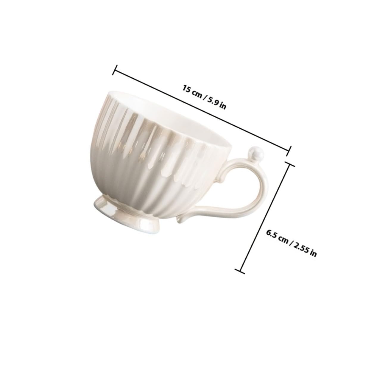 Kaffeebecher mit Untertasse Einfach zu Reinigen Weiß Keramik 240ml und Kaffeezubehör Multifunktionaler Haushaltswasserbecher Elegantes Design für Täglichen Gebrauch
