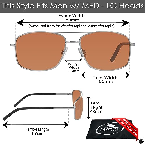 Image of proSPORT Blue Light Blocking Sunglasses - HD Copper Amber Metal Aviator Reduce Eye Strain Better Sleep