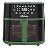 Tognana Iridea,Friggitrice ad aria 6L, doppia resistenza, display digitale, timer, 80-200°C, finestra, 1700W, Verde Salvia