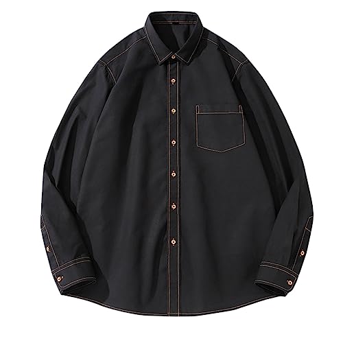 Chemise en Jean Homme Veste décontractée manches longues à couleur unie tendance vêtement de travail