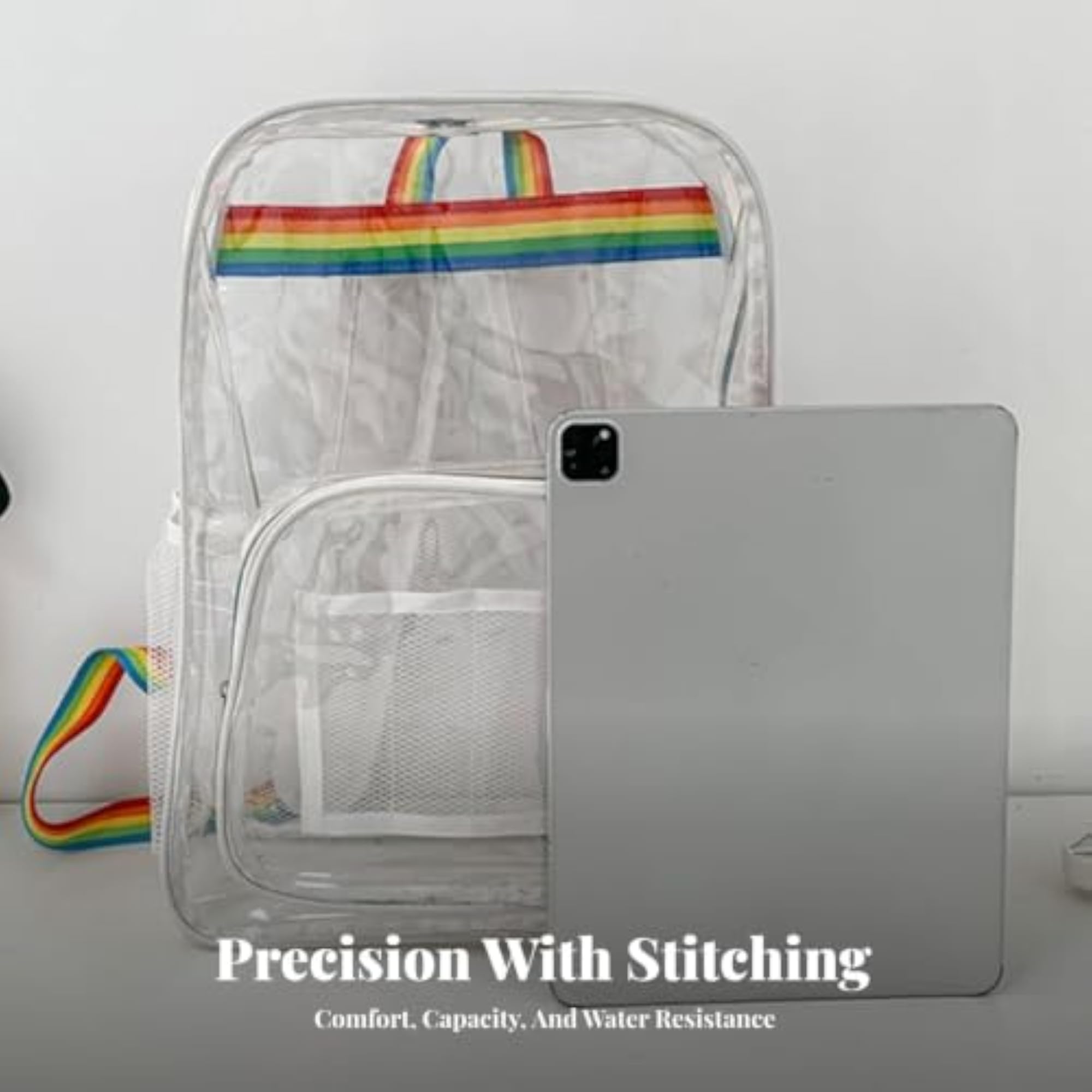 2 Pieces Transparent PVC Backpack, Unisex Clear Daypack