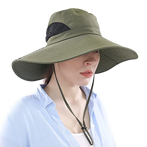 Hombres Sombrero de Pescador Verano Protección UV Sombreros de al Aire Libre Rápido Seco Transpirable Plegable Impermeable Ajustable Cover