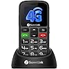 SweetLink 4G Telefono Cellulare per Anziani con Tasti Grandi, Senior Telefoni per Persone Anziane, Base di Ricarica, Funzione SOS, Chiamata Rapida, Volume Alto, Dual Nano SIM, Nero