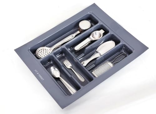 Image of Polyvinyl Chloride Heavy pvc cutlery tray,modular kitchen basket storage cutlery organizer,heavy Stylish cutlery tray, for kitchen basket(17X21 Inch), Cutlery Trays, Grey