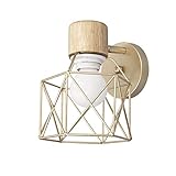 Luz de pared dorada Jaula de hierro Pantalla de pared vintage E27 Aplique de pared industrial Accesorio de iluminación de metal para hotel Café Bar Restaurante Cocina Dormitorio