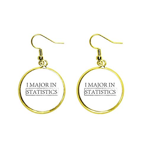Pendientes dorados gota para mujer con diseño elegante de estadísticas y gancho colgante casual