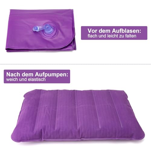 Lot de 4 coussins gonflables, coussins de siège de camping, coussins de voyage, coussins de plage, coussins gonflables – Image 6