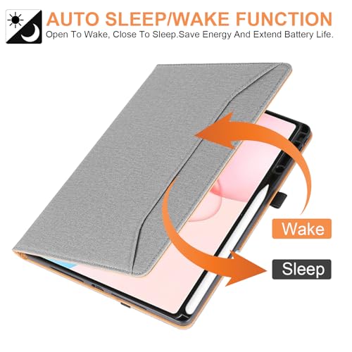 Vakarey Etui do Honor Pad 10 z uchwytem na długopis, do Honor Pad 10 12,1 cala etui z paskiem na rękę, szare