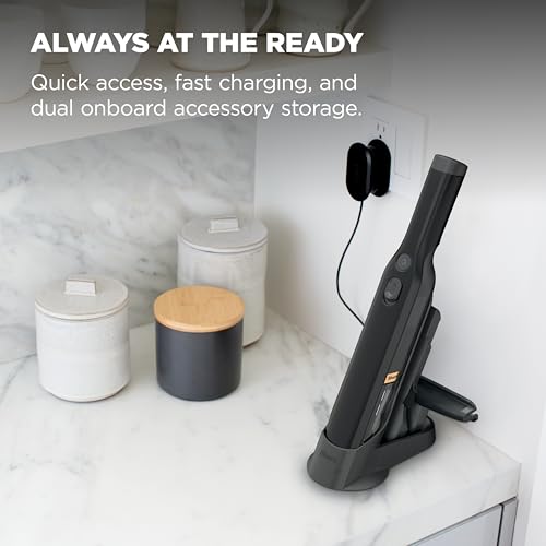 Image of Shark WANDVAC Cordless Hand Vac, Lightweight, Versatile and Portable at 1.4 lbs., Powerful Suction for Pet Hair, Charging Dock, One-Touch Empty for Car & Home, Duster Crevice Tool, Black, WV201BK