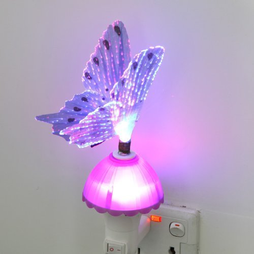 Lámpara de noche infantil mariposa fibra óptica miniatura 3
