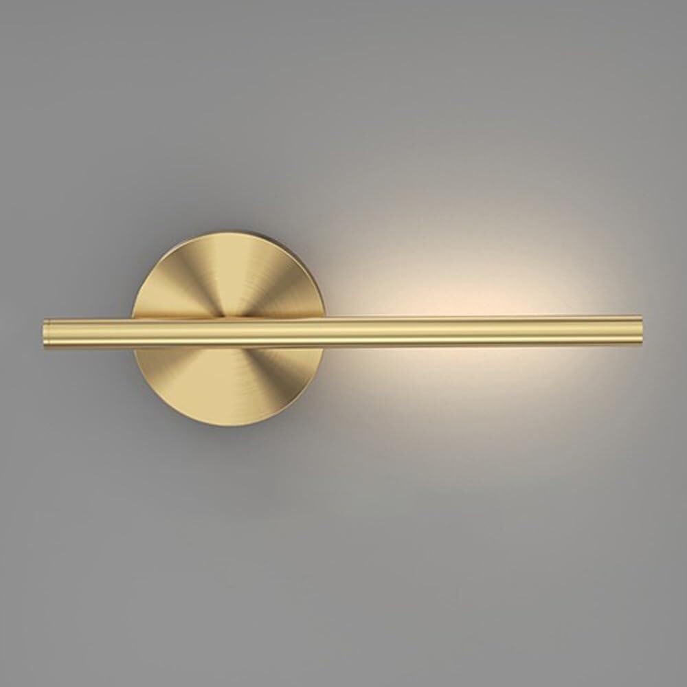 CWCQGH Bedside Wall Lamp Led Brass Wall Light, Nordic Modern Wall Sconce for Bedroom Bedside Living Room Study Room Dining Room Stairs Porch Hall, 4W 3 Color Temperatures Indoor,Gold