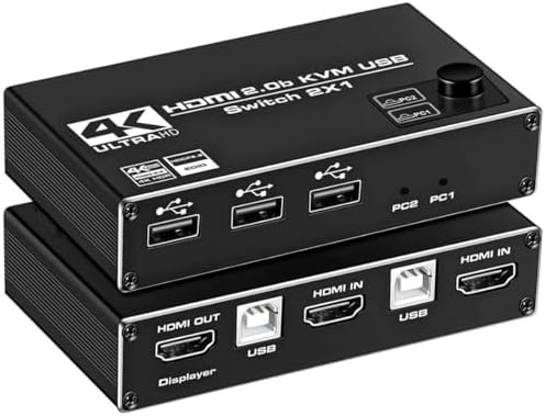 Caja De Interruptor KVM Para Compartir Teclado, 2 ... - Grandado