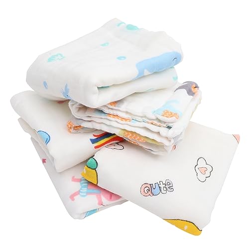 Veemoon 10 Uds Toalla De Bebé Toallas De Bebé Toalla para Niños Toallitas Reutilizables Paño De Bebé Toalla Colgante De Algodón Toalla para Niños Toallas De Cara para Niños Toalla De