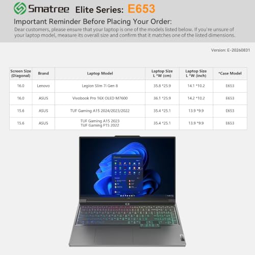 Image of Smatree Laptop Sleeve for 15.6 inch ASUS /16 inch ASUS /Lenovo