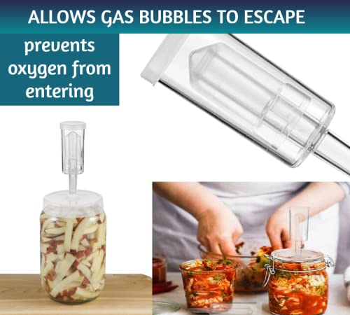Image of 3-Piece Fermentation Airlock for Home Brewing Tool, Wine, Beer, Kombucha & Kimchi, airlock Fermentation Tube for Wine Making kit (H 12cm x W 3.8cm-Bottle Shape Air Lock, 1Pcs)