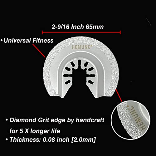 Hemunc HM-0006D 6Pcs Diamond Oscillating Tool Blades, Multi Tool Mortar Cutting Saw Blades Precise For Grout Removal And Soft Tile Cut thumb #2